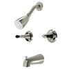 Kingston Brass Two-Handle Tub and Shower Faucet, Brushed Nickel KB248AKL